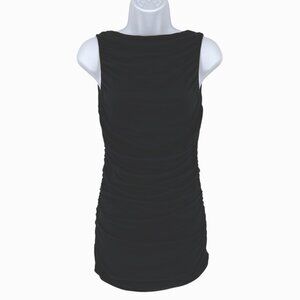 Susana Monaco Black Bodycon Sleeveless Stretchy Ruched Mini Dress Size Small